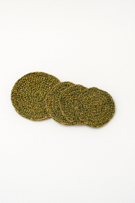 Crochet Glass mat ,made of wool, set of 4