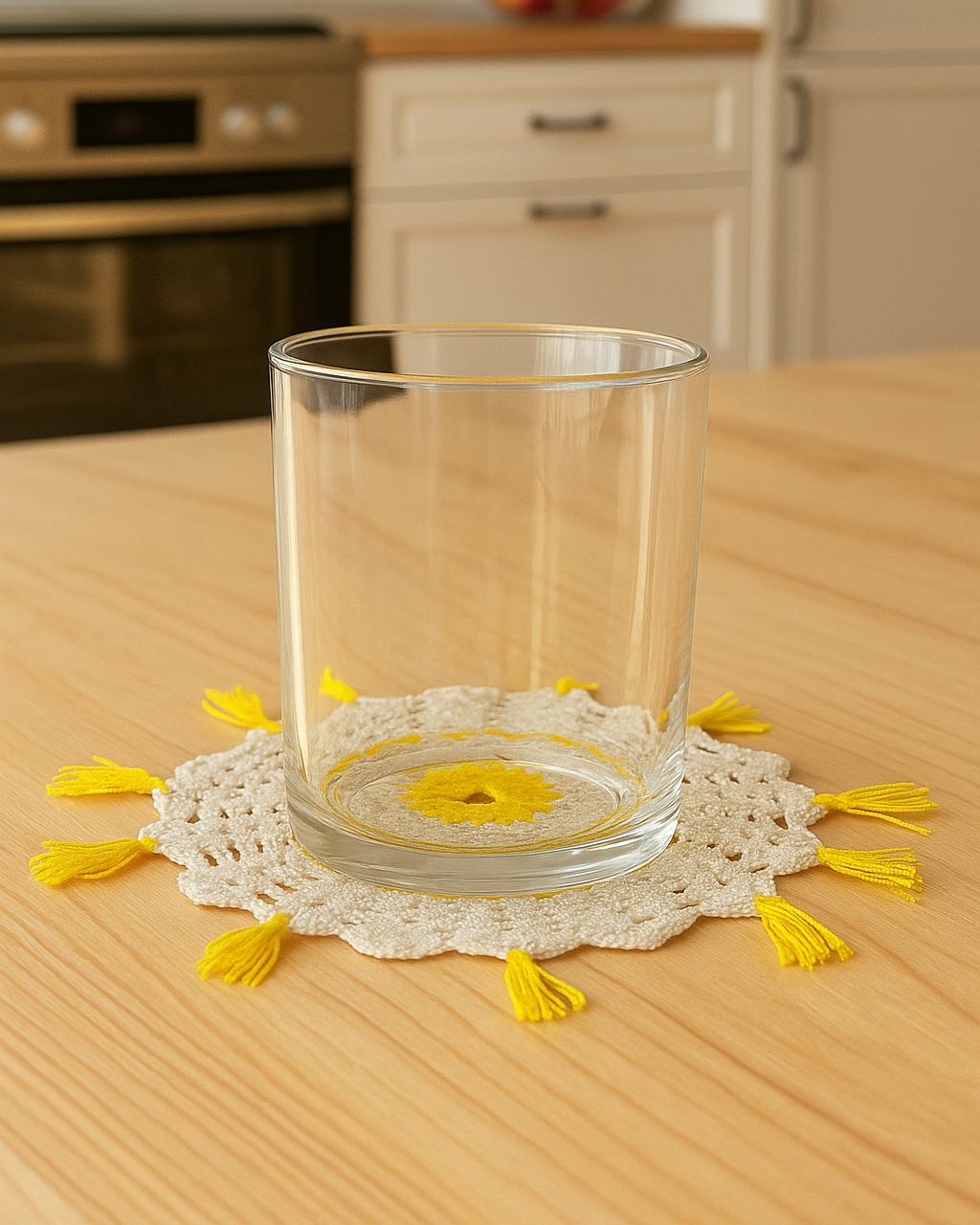 Crochet Glass mat, Made of Resham Thread