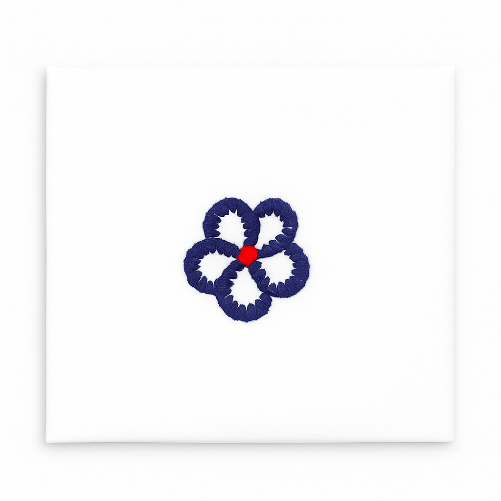 Cotton Napkin ,Buttonhole Stitch with wool, Standard size
