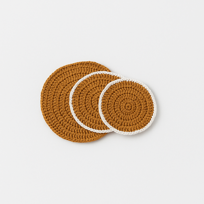 Crochet Glass mat ,made of Wool, set of 4